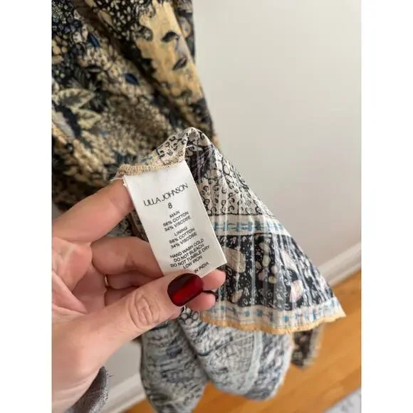 ULLA JOHNSON Natilda Puff Sleeve Midi Dress in Bellflower Size 8 - Picture 9 of 11